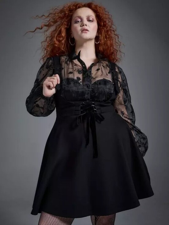 torrid Dresses & Skirts - Torrid Nightfall Black Goth Pinafore Dress Women's Plus Size 2X NWT
